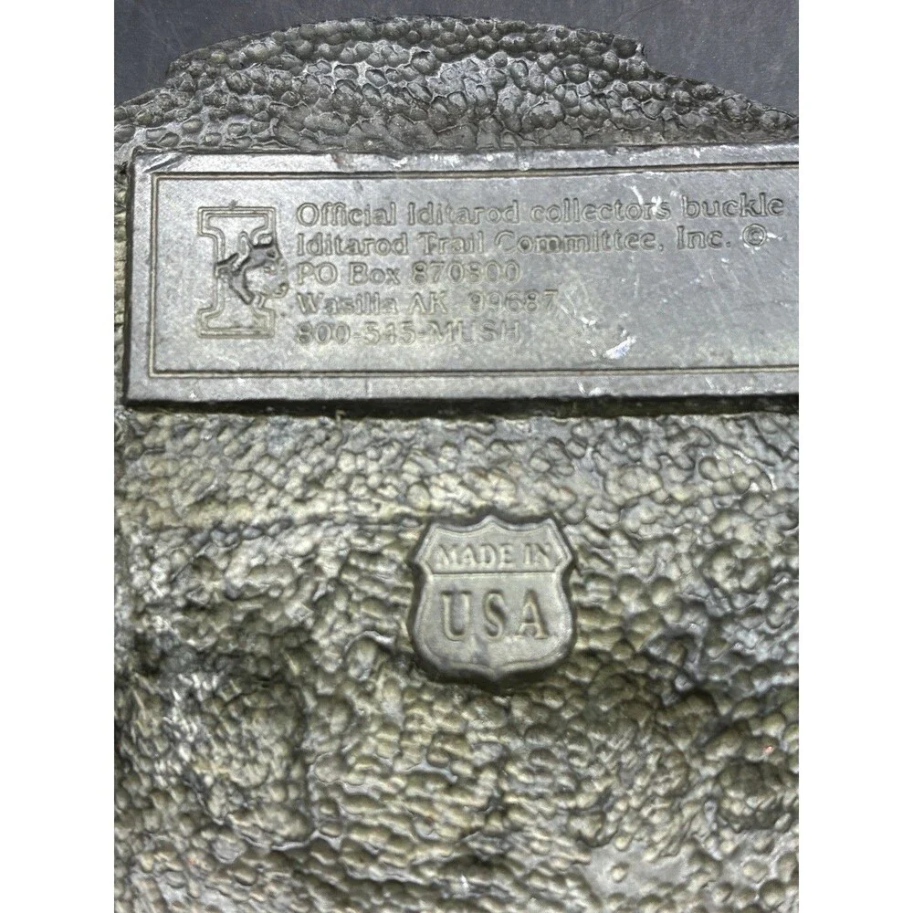 Alaskas Iditarod Belt Buckle Pewter Official Trail Committee Collectors USA 1999
